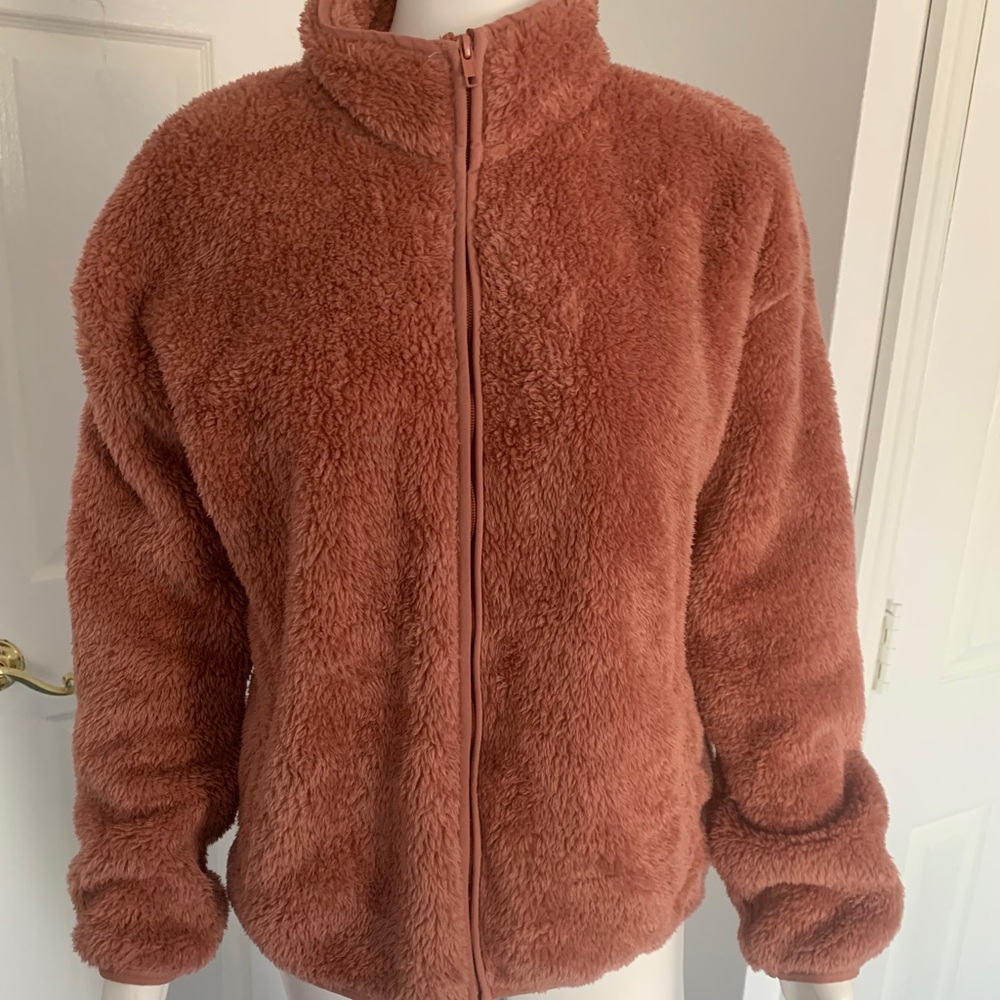 Pink Fuzzy Zip Up - Picture 3 of 5